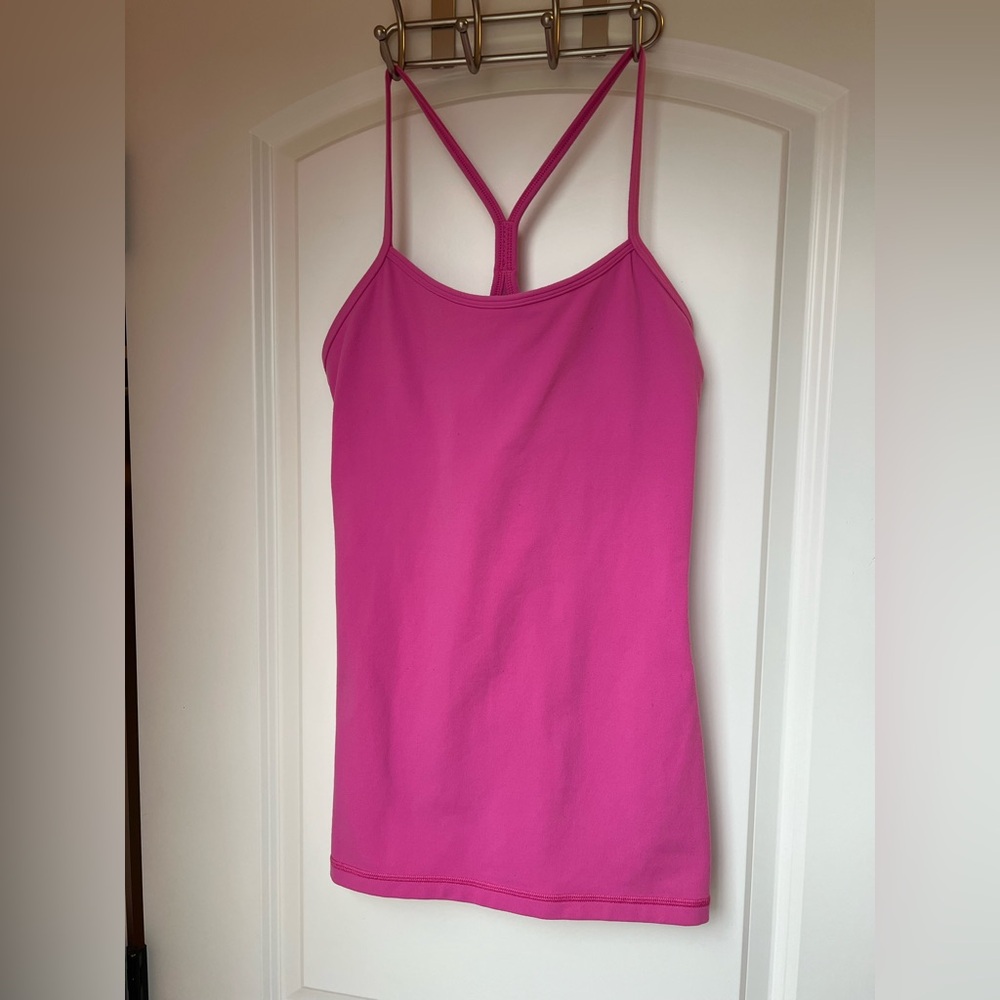 Pink Lululemon Athletica Power Y Yoga Tank